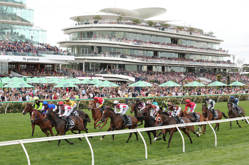 The filed passes the winning post for the first time round.